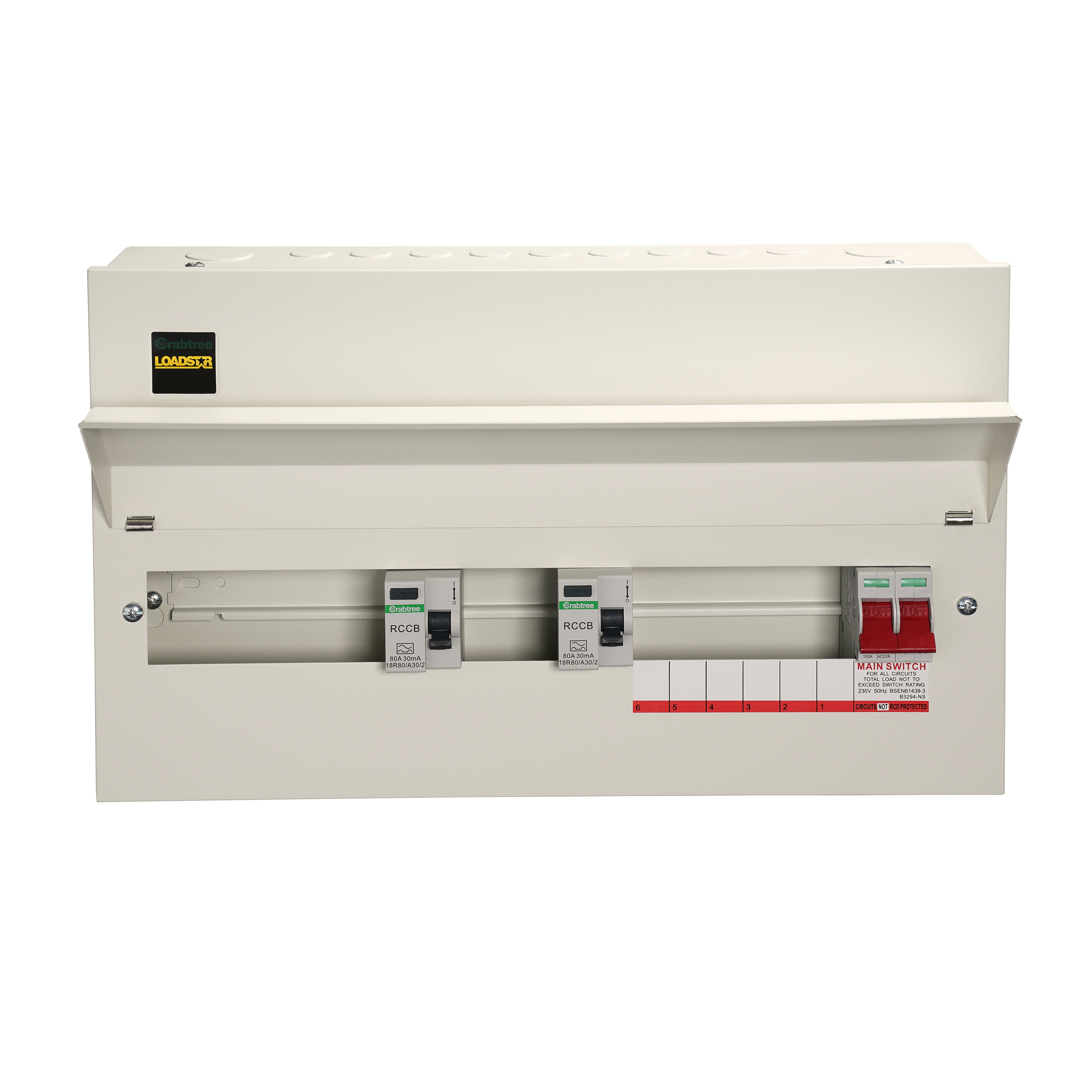 15 Way High Integrity Consumer Unit 100A Main Switch, 80A 30mA RCDs, Flexible Configuration 