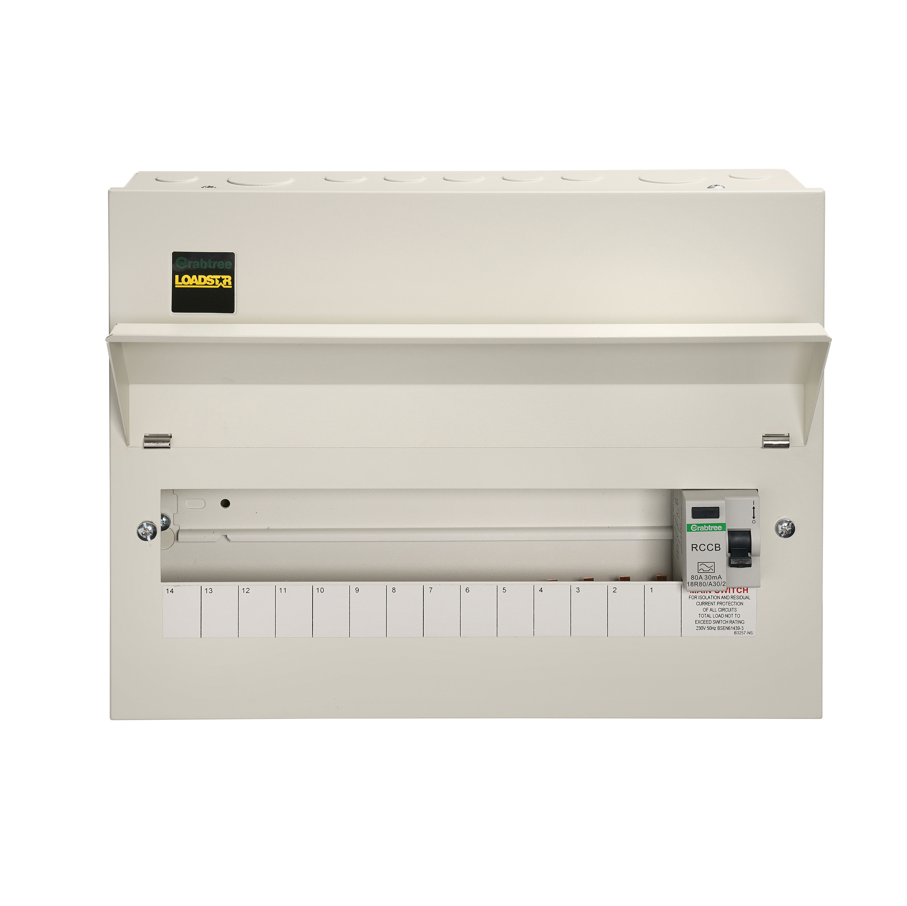 14 Way Consumer Unit RCD Incomer 80A 30mA, Flexible Configuration